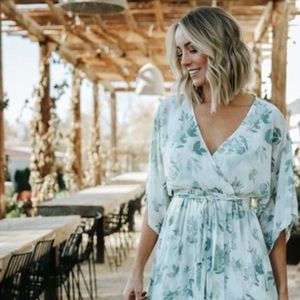 NWT BALTIC BORN Kia Kimono Dress Sage Floral